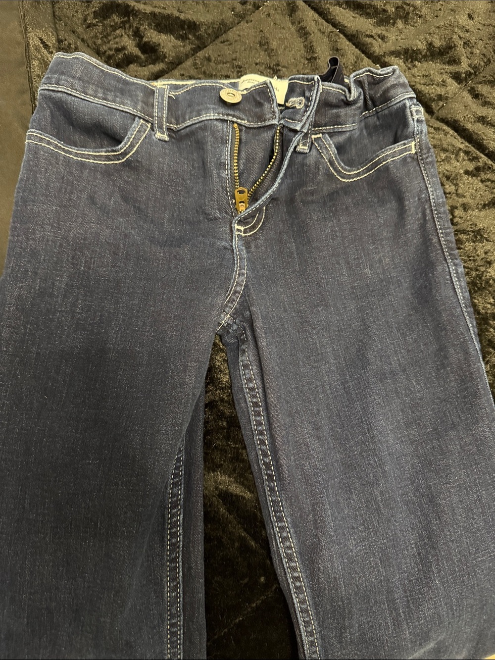 abercrombie kids straight leg jeans in dark blue wash
